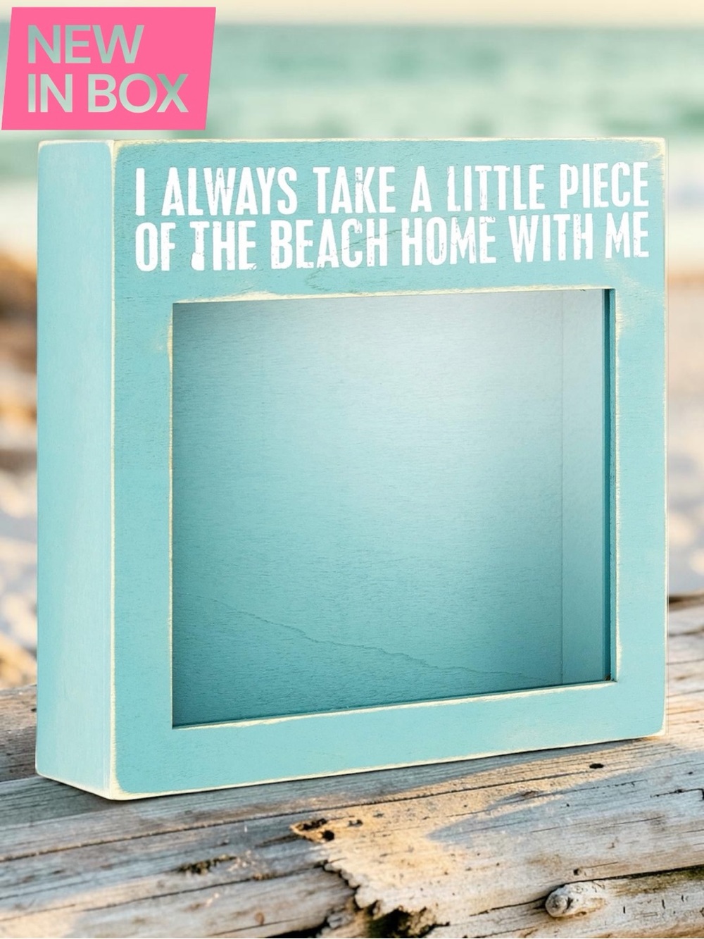 🐚🌊🖼️  Primitives by Kathy Coastal Seashell Keepsake Display Box / Shadow Box